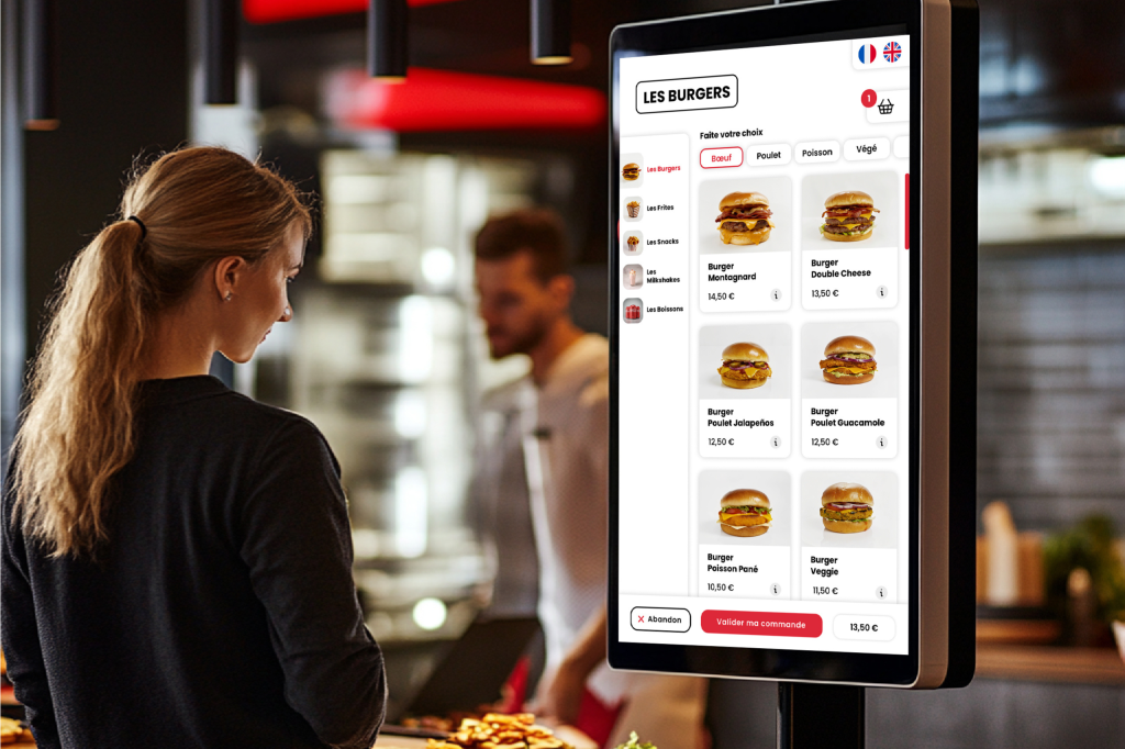 Borne de commande dans un fast food